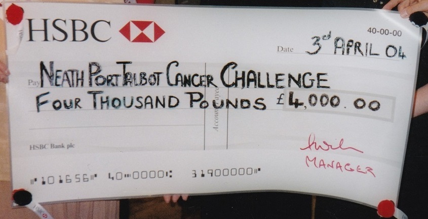 Cheque for £4000